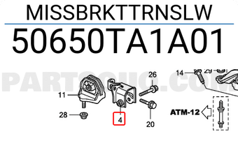 Honda 50650TA1A01 MISSBRKTTRNSLW