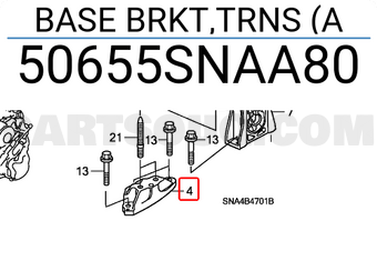 Honda 50655SNAA80 BASE BRKT,TRNS (A