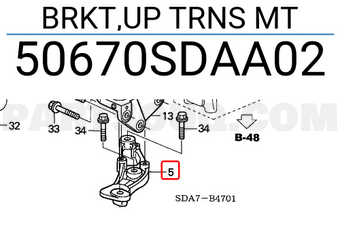 Honda 50670SDAA02 BRKT,UP TRNS MT