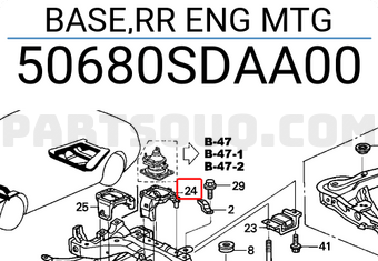 Honda 50680SDAA00 BASE,RR ENG MTG