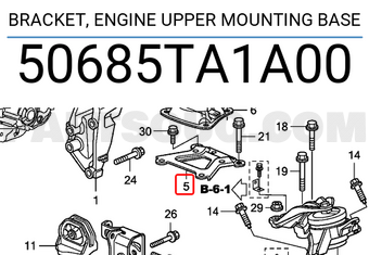 Honda 50685TA1A00 BRACKET, ENGINE UPPER MOUNTING BASE