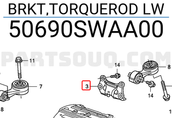 Honda 50690SWAA00 BRKT,TORQUEROD LW
