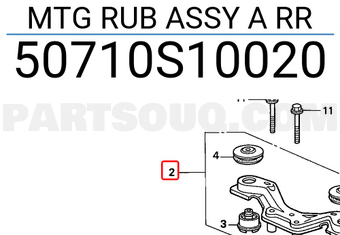 Honda 50710S10020 MTG RUB ASSY A RR