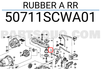 Honda 50711SCWA01 RUBBER A RR