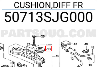 Honda 50713SJG000 CUSHION,DIFF FR
