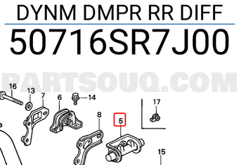 Honda 50716SR7J00 DYNM DMPR RR DIFF