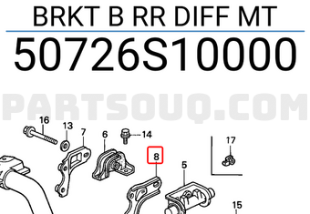 Honda 50726S10000 BRKT B RR DIFF MT