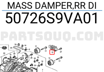 Honda 50726S9VA01 MASS DAMPER,RR DI