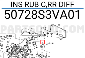 Honda 50728S3VA01 INS RUB C,RR DIFF