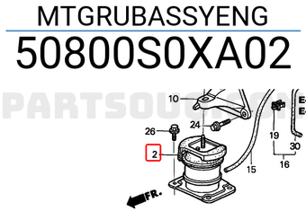 Honda 50800S0XA02 MTGRUBASSYENG
