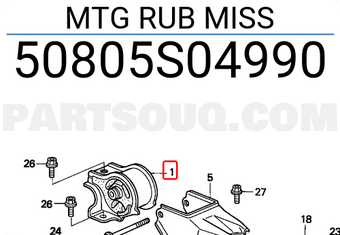 Honda 50805S04990 MTG RUB MISS