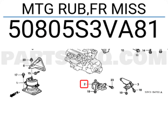 Honda 50805S3VA81 MTG RUB,FR MISS