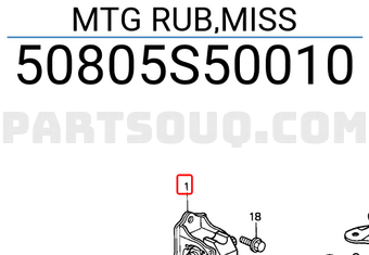 Honda 50805S50010 MTG RUB,MISS