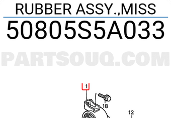 Honda 50805S5A033 RUBBER ASSY.,MISS