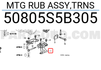 Honda 50805S5B305 MTG RUB ASSY,TRNS