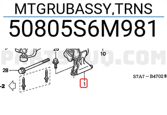 Honda 50805S6M981 MTGRUBASSY,TRNS
