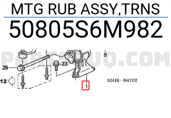 Honda 50805S6M982 MTG RUB ASSY,TRNS