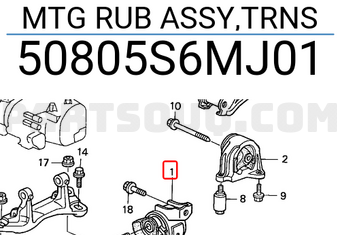 Honda 50805S6MJ01 MTG RUB ASSY,TRNS
