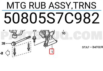 Honda 50805S7C982 MTG RUB ASSY,TRNS