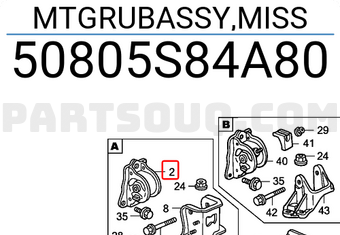 Honda 50805S84A80 MTGRUBASSY,MISS