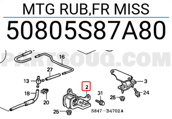 Honda 50805S87A80 MTG RUB,FR MISS