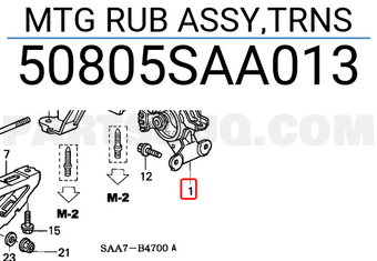 Honda 50805SAA013 MTG RUB ASSY,TRNS