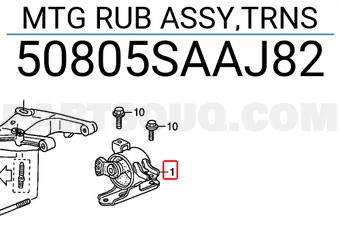 Honda 50805SAAJ82 MTG RUB ASSY,TRNS