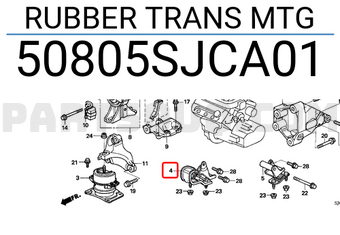 Honda 50805SJCA01 RUBBER TRANS MTG