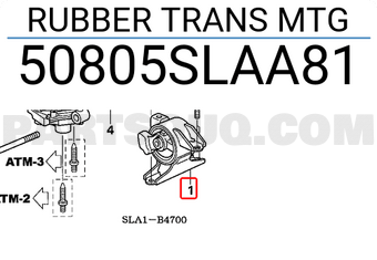 Honda 50805SLAA81 RUBBER TRANS MTG