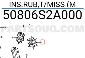 Honda 50806S2A000 INS.RUB,T/MISS (M