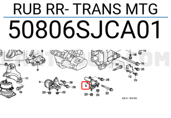 Honda 50806SJCA01 RUB RR- TRANS MTG
