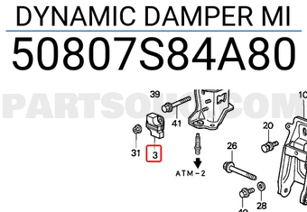 Honda 50807S84A80 DYNAMIC DAMPER MI