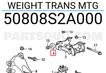 Honda 50808S2A000 WEIGHT TRANS MTG