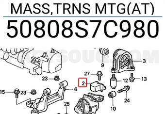 Honda 50808S7C980 MASS,TRNS MTG(AT)