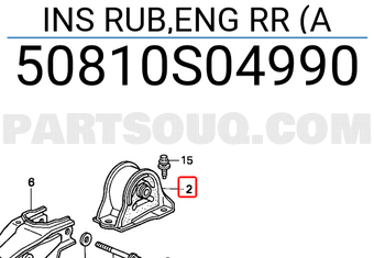 Honda 50810S04990 INS RUB,ENG RR (A