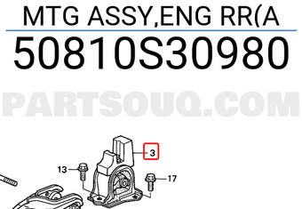 Honda 50810S30980 MTG ASSY,ENG RR(A