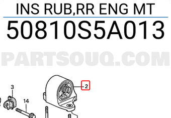 Honda 50810S5A013 INS RUB,RR ENG MT