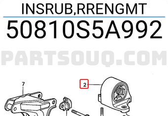 Honda 50810S5A992 INSRUB,RRENGMT