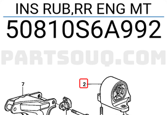 Honda 50810S6A992 INS RUB,RR ENG MT
