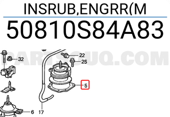 Honda 50810S84A83 INSRUB,ENGRR(M