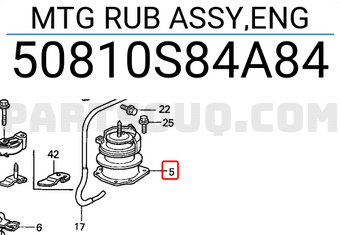 Honda 50810S84A84 MTG RUB ASSY,ENG