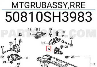 Honda 50810SH3983 MTGRUBASSY,RRE