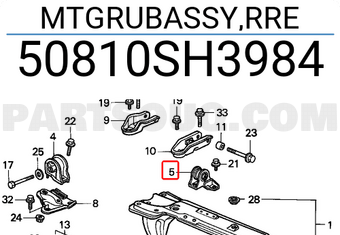Honda 50810SH3984 MTGRUBASSY,RRE