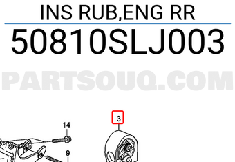Honda 50810SLJ003 INS RUB,ENG RR