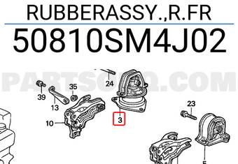 Honda 50810SM4J02 RUBBERASSY.,R.FR