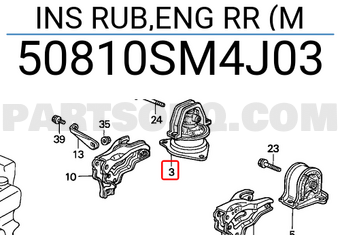 Honda 50810SM4J03 INS RUB,ENG RR (M