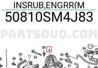 Honda 50810SM4J83 INSRUB,ENGRR(M