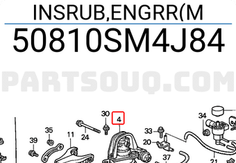 Honda 50810SM4J84 INSRUB,ENGRR(M