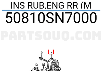 Honda 50810SN7000 INS RUB,ENG RR (M