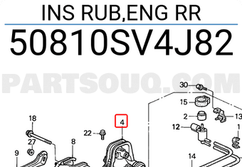 Honda 50810SV4J82 INS RUB,ENG RR